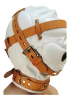 Strict Riemenlederkopfhaube mit Innenpolster und Halsband...