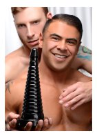 Giant Ribbed Anal Cone Black 8,9 cm