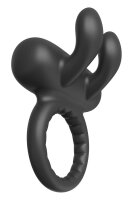 Ramrod Rabbit Vibrating Cockring Black