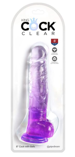 KingCockClear 8 w balls Purple 22,2 cm