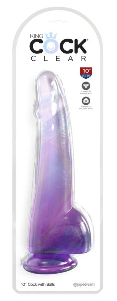 KingCockClear 10 w balls purple 27,9 cm