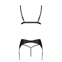 Passion Miley 3pcs set with open bra black