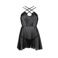 Passion ECO Selaginella chemise & thong black