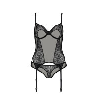 Passion ECO Selaginella corset & thong black