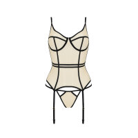 Passion Serara corset & thong beige