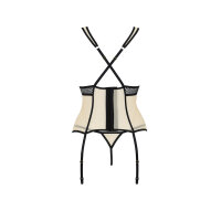 Passion Viena Size Plus corset & thong beige