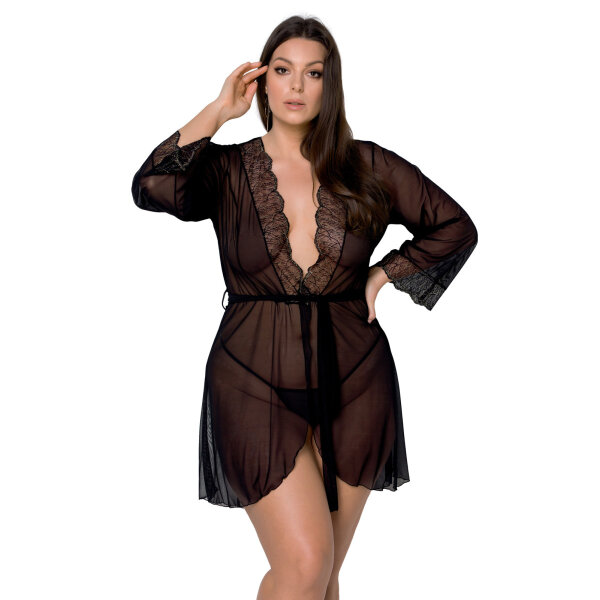 Passion Amberly Size Plus peignoir black