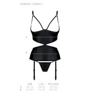 Passion Jannies corset & thong with open cups black