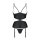 Passion Jannies corset & thong with open cups black