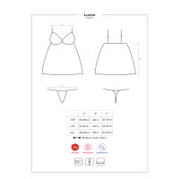 Obsessive Luvae babydoll & thong black Size Plus