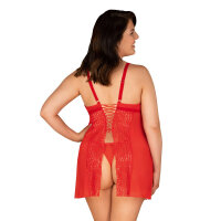 Obsessive Blossmina chemise & thong red