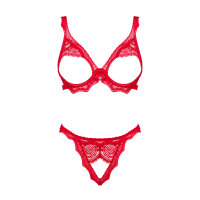 Obsessive Bergamore 2pcs set with open cups red