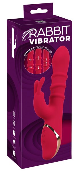 Rabbit Vibrator with 3 moving Rings