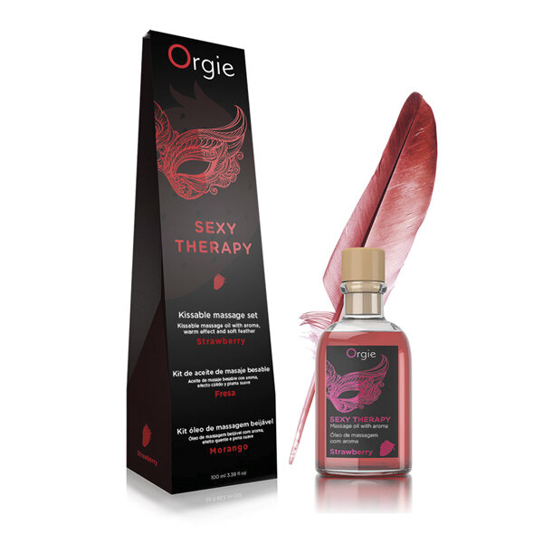 Orgie Massageöl küssbar für Oralsex Erdbeergeschmack 100 ml