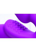 XR Brands Evoke Vibrating Strap On purple