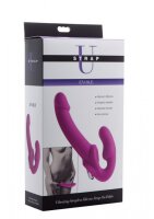 XR Brands Evoke Vibrating Strap On purple