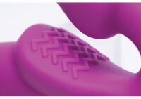 XR Brands Evoke Vibrating Strap On purple