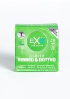 EXS Ribbed Dotted and Flared - Condoms - 3 Pieces