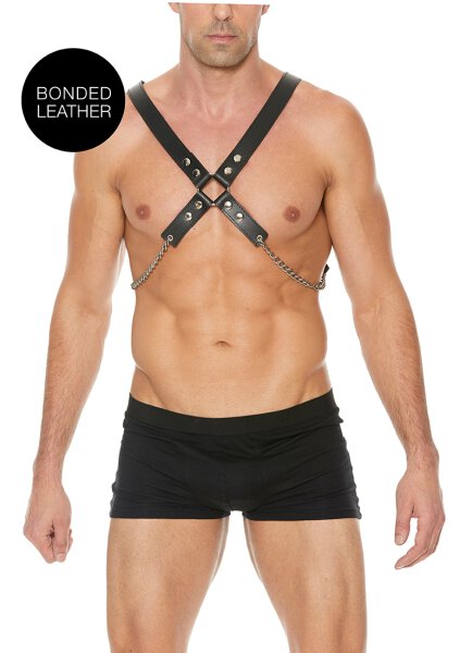 Shots chains chest harness black