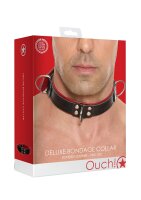 Shots Deluxe Bondage Collar black, red one size fits all