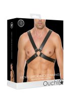 Shots leather chest harness with large buckle black one...