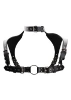 Shots mens harness with collar black one size fits all