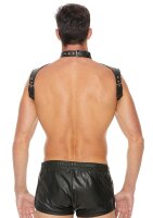 Shots mens harness with collar black one size fits all