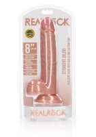 Straight Realistic Dildo with Balls and Suction Cup - 8" / 20,5 cm