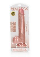 Straight Realistic Dildo with Balls and Suction Cup -...