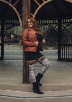 Kixies Lori halterlose Strümpfe kariert grau XL