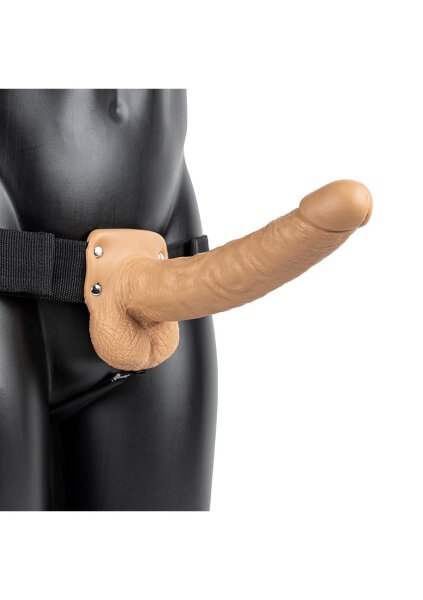 Vibrating Hollow Strap-On with Balls - 27,2 cm