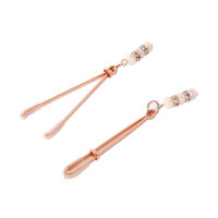 Rose Nipple Clamps Pinchers with Rhinestones