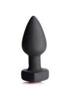 Booty Sparks Silikon Anal Plug klein schwarz mit rosa Stein