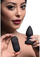 Booty Sparks Silikon Anal Plug klein schwarz mit rosa Stein