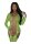 Magic Silk - Fishnet Gartered Catsuit - One Size - Lime