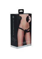 Shots Dual Silicone Ribbed Strap-On Double Dildo black