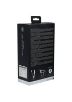 Shots- Ouch! - Vibrating - Rechrgeable - 10 Speed Silicone Ribbed Strap-On - Adjustable - Black