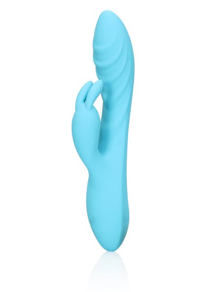 Loveline gerippter ultra softer Silikon Rabbit Vibrator gletscherblau