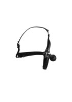 Shots head harness with solid ball gag black
