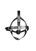 Shots head harness with solid ball gag black