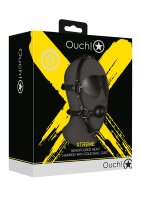 Shots head harness with eye mask and solid ball gag black