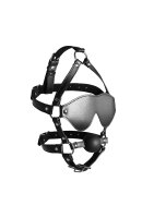 Shots head harness with eye mask and solid ball gag black