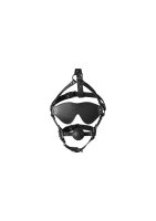 Shots head harness with eye mask and solid ball gag black