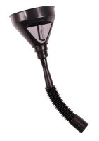 Shots Kopfgeschirr mit offenem Mundknebel, Stöpsel und Trichter schwarz