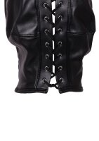 Shots Leder Maske mit blondem Pferdeschwanz schwarz