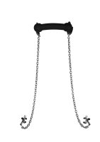 Shots Silikon-Beißknebel mit Nippelklammern schwarz