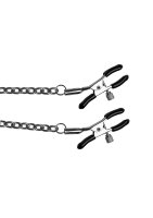 Shots Silikon-Beißknebel mit Nippelklammern schwarz