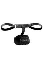Shots back harness with arm cuffs black