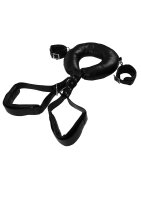 Shots Gepolsterte Oberschenkelmanschetten mit Handfesseln schwarz