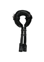 Shots Gepolsterte Oberschenkelmanschetten mit Handfesseln schwarz